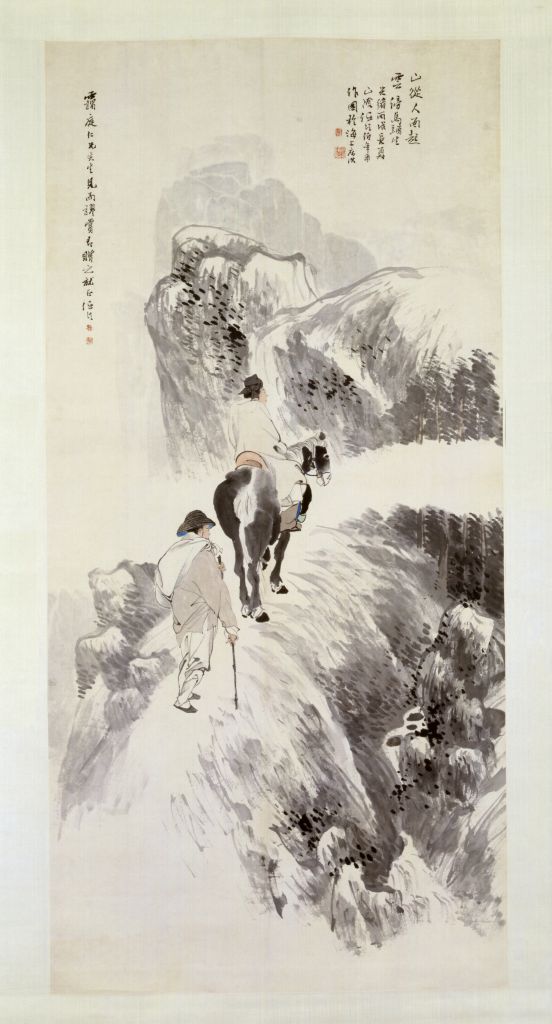 图片[1]-Ren Yiyun Mountain Horse Riding Map Axis-China Archive